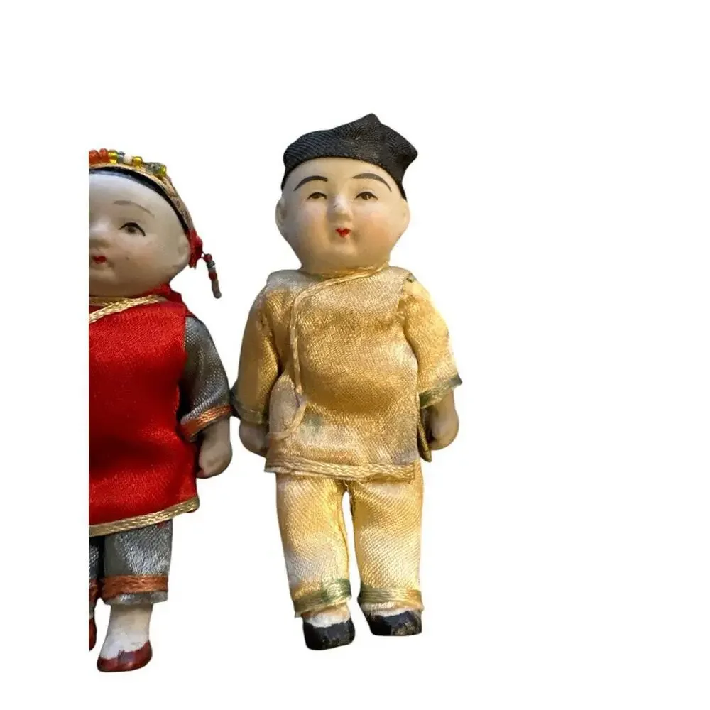 Vintage 1960 VINTAGE BISQUE DOLL MADE IN JAPAN. SET OF 2 DOLLS 3.5